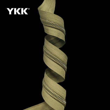 Блискавка спіральна ykk т10 хакі-2 рулонна на відріз без бігунка