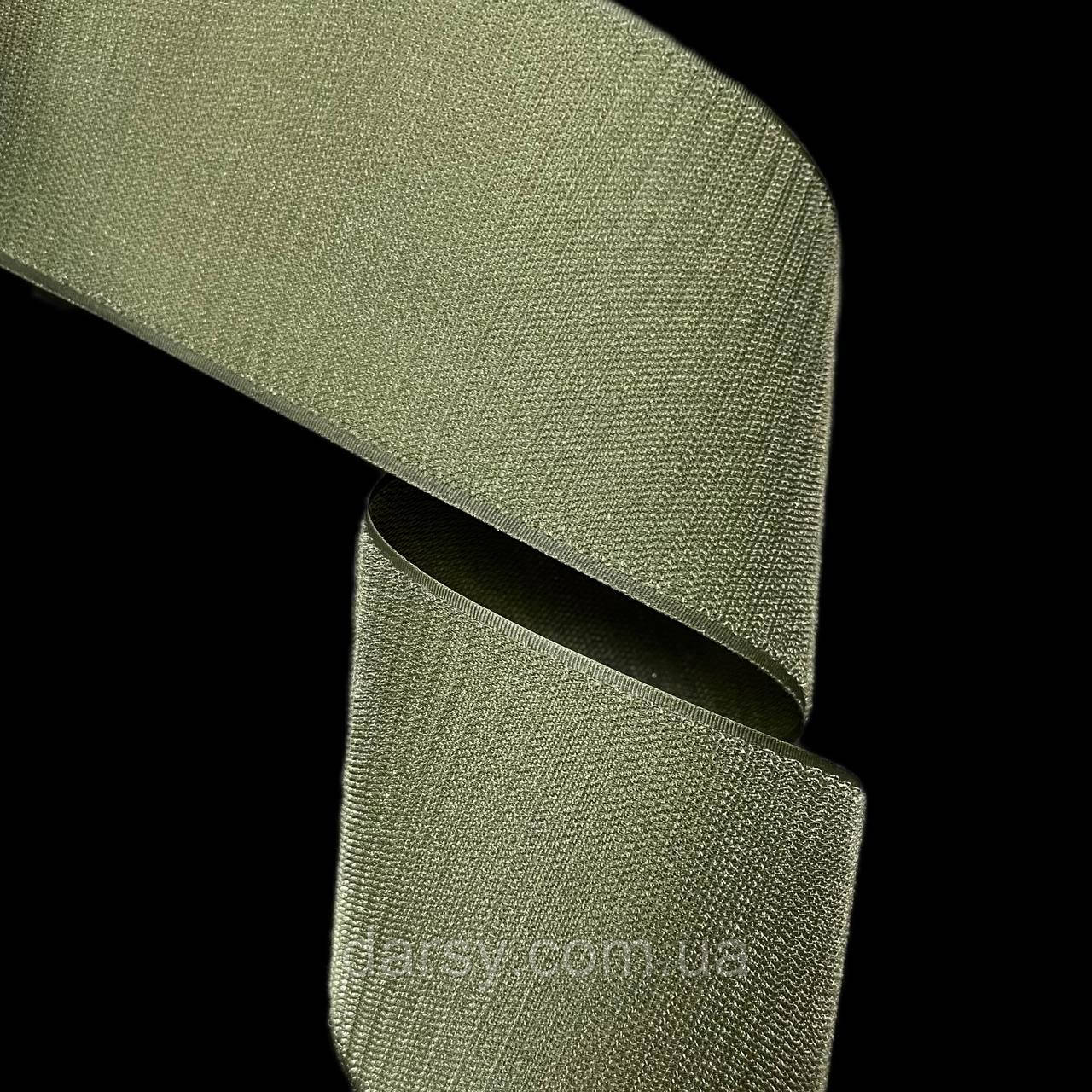 Липучка контактна  100 мм колір Хакі стрічка-крючки, фото 1