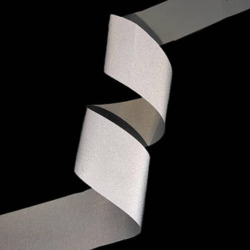 Стрічка світловідбиваюча сіра на метраж на відріз 25 мм