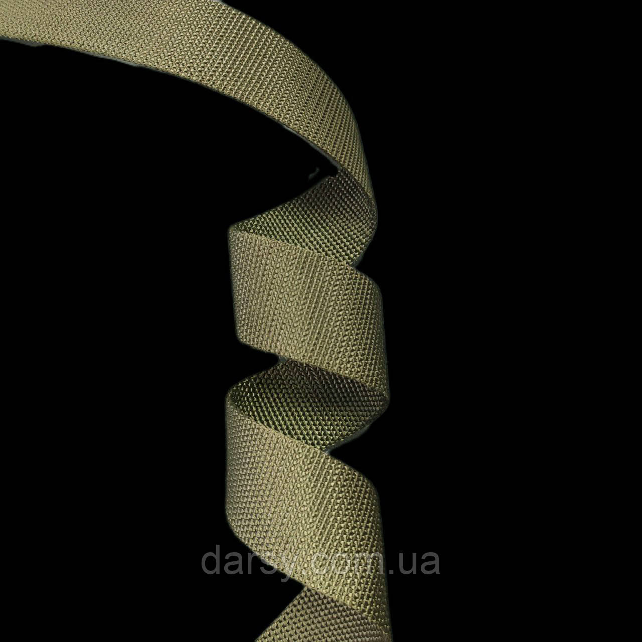 Стрічка поліпропіленова ремінна (стропа) світлий хакі щільна люкс 30ммм, фото 1