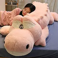Огромная детская мягкая игрушка обнимашка Крокодил розовый 150 см