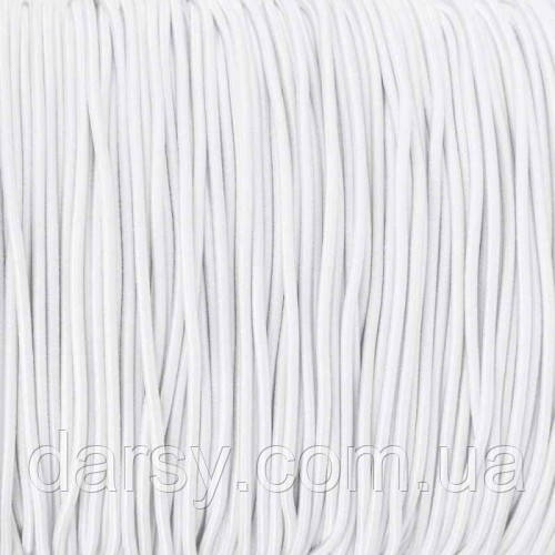Еластичний шнур Shock Cord шнур-резинка капелюшна 3 мм поліестер Білий, фото 1