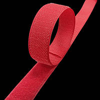 Липучка контактная 25 мм цвет красный (148) лента-крючки и лента-петли комплект loop/hook