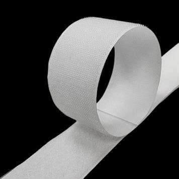 Липучка контактна 50 мм колір білий стрічка-гачки та стрічка-петлі комплект з відповідною частиною loop/hook