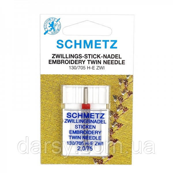 Подвійна голка Schmetz Embroidery №75/2,0, фото 1