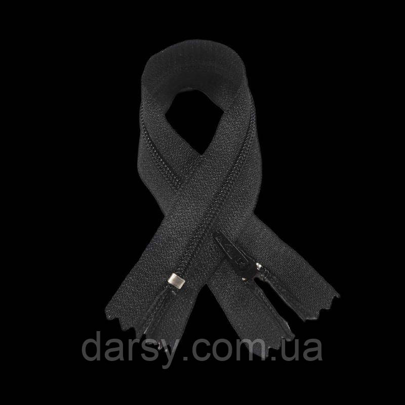 Блискавка брючна спіральна нероз'ємна Т3 18 см нейлон колір Чорний, фото 1