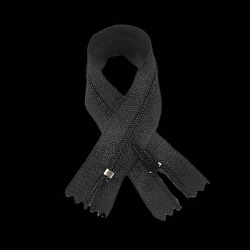 Блискавка брючна спіральна нероз'ємна Т3 18 см нейлон колір Чорний