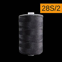 Нитки для шитья армированные 28s/2 длина 2500 м цвет черный