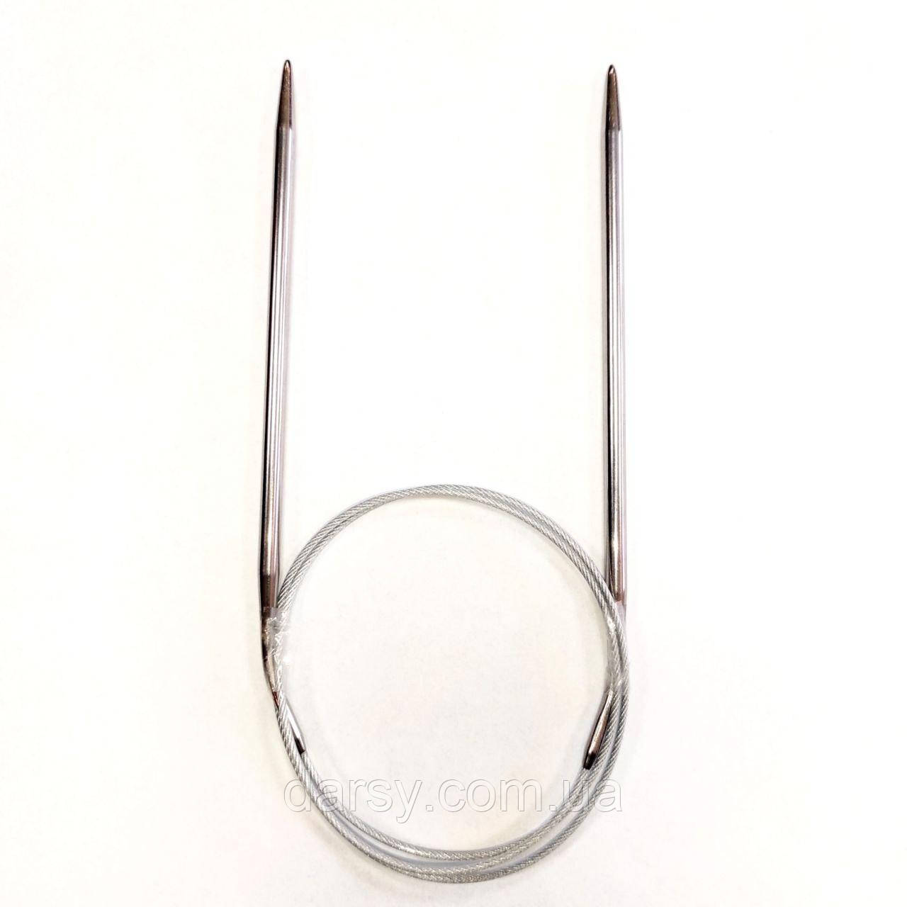 Кругові спиці 4,5 мм на тросі в силіконі 80 см, металеві, фото 1