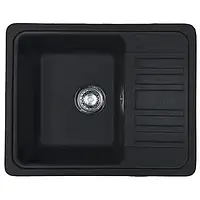 Маленькая кухонная мойка из камня 570х455х180 мм Адамант SMALL Черный (разные цвета) Черный металлик