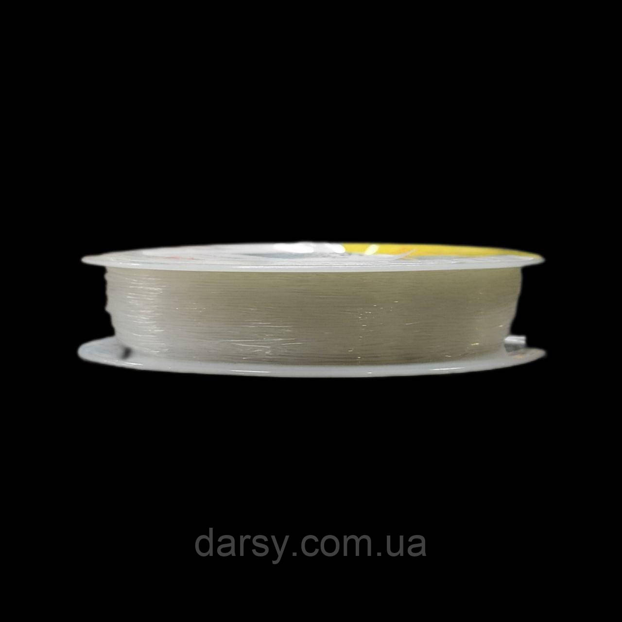 Резинка силіконова, еластична нитка,, жилка прозора довжина 10 м, діаметр 0.4 мм, фото 1