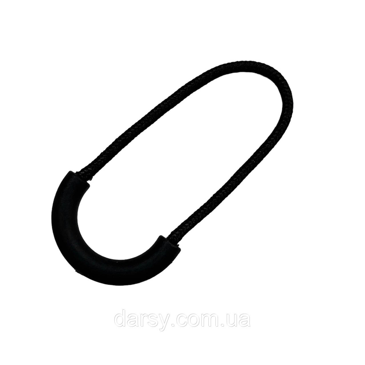 Пуллер (ZYD-1141) для бігунка під палець і шнур колір чорний комплект зі шнуром, фото 1