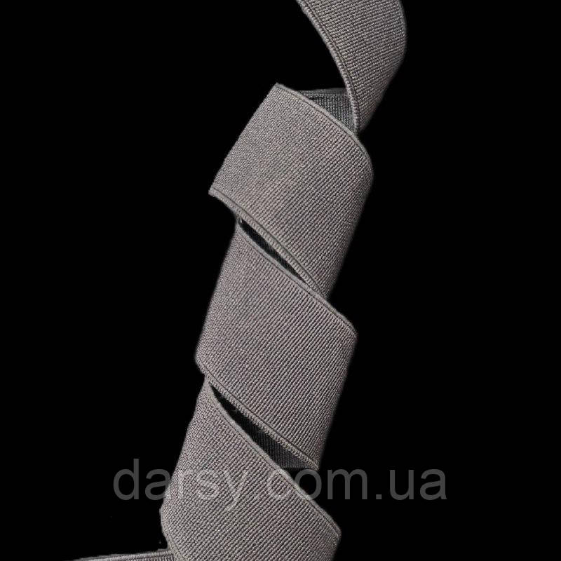 Резинка 30 мм поліефірна тасьма  еластична посилена взуттєва колір сірий, фото 1