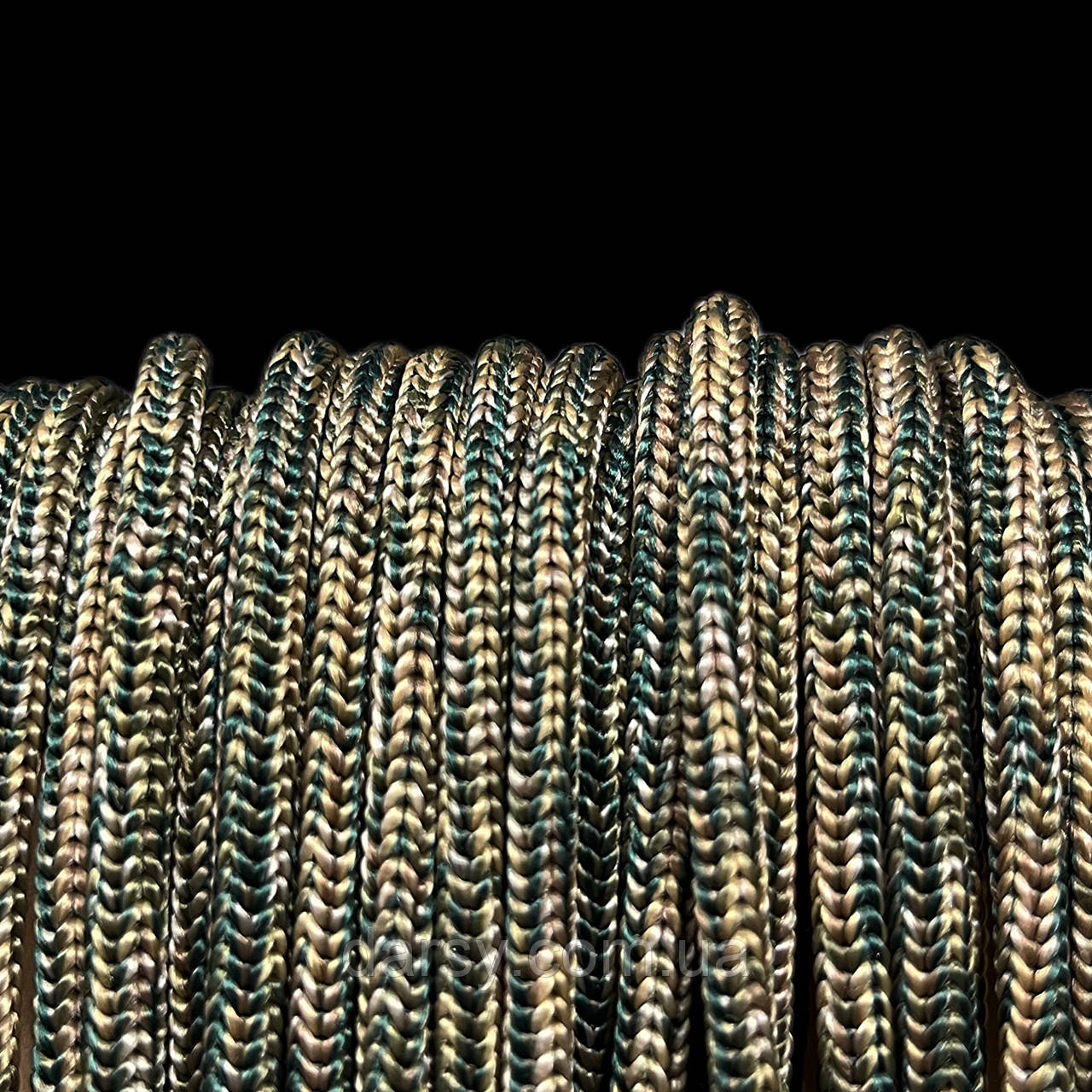 Шнур плетений щільний 6 мм колір камуфляж мультикам грін зона мм1, фото 1