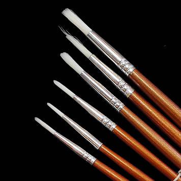 Набір синетичних пензликів круглих 6 шт.