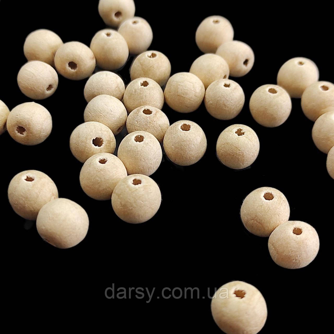 Дерев'яні намистини 8 мм бук без покриття, 50 шт., фото 1