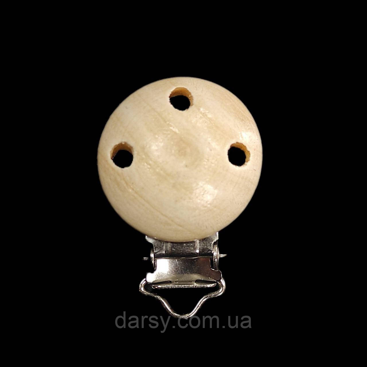 Дерев'яна кліпса-затискач "Ґудзик лакований", фото 1