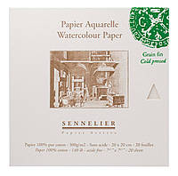Склейка для акварели Sennelier, плотность бумаги: 300 г/м2, холодное прессование, 20 листов, 20x20 см