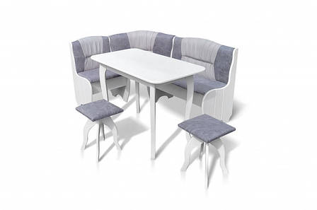 Комплект кухонний куточок стіл і табурети Канзас Мікс меблі, колір білий, фото 2