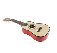 Гітара дерев'яна шестиструнна дитяча ігрова струни металеві металеві медіатор натуральний колір запасна струна