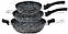 Набір сковорідок і сотейник 20/24+28 см Edenberg EB-14721 Набір сковорідок із гранітним покриттям, фото 9