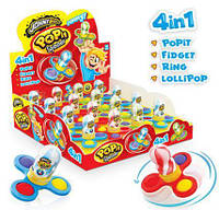 Упаковка леденцов + игрушка JOHNY BEE 4 в 1 PoPit Spinner, 16 шт