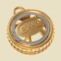 Брелок золотой для автомобильных ключей BYD, БК0051-ЗЛ