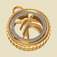 Брелок золотой для автомобильных ключей Citroen, БК0009-ЗЛ