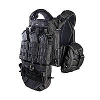 Плитоноска бронежилет черный/black c быстрым сбросом MOLLE 8 подсумков