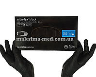 Перчатки нитриловые Nitrylex BLACK, черные 50 пар (100 шт/уп)