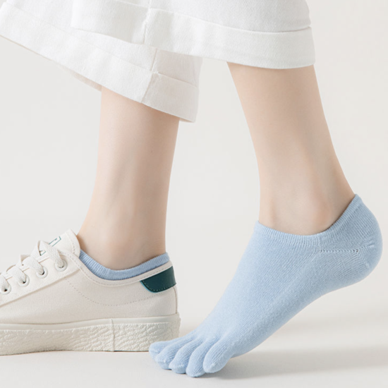 Шкарпетки сліди жіночі з окремими пальцями Toe 36-39 блакитний