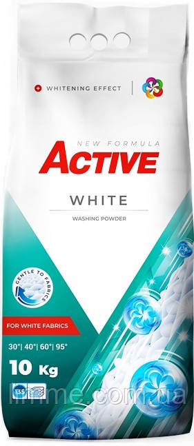 Пральний порошок Active White для світлих речей 10 кг