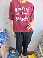 Комплект женский - футболка штаны ( в штанах - два кармана, широкая резинка, втянут шнурок