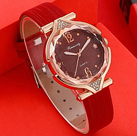 Женские наручные часы Rinnandy кварцевые часы с красным ремешком + набор украшений без коробки