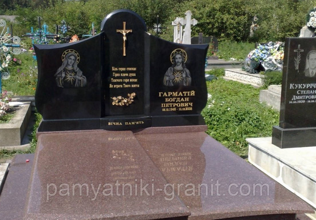 Пам’ятки для двох з граніту (букінське габстро лезо) (Образці No448)