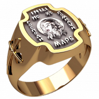 Перстень печатка мужская Православная золото 585 проба 30316-ЗЛ