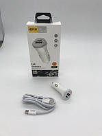 Автомобільний зарядний пристрій Aspor A907 (USB/USB-C/3A/20W) + кабель Type-C - Type-C- білий