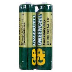 Батарейка GP GREENCELL 1.5V, сольова, 24G-S2, R03, ААA