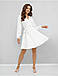 Нарядне трендове плаття коротке з довгим рукавом, айворі, фото 3