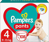 Подгузники-трусики Pampers Pants Размер 4 Эластичные 108 штук Maxi 9-15 кг Удобные практичные