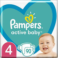 Подгузники Pampers Active Baby Размер 4 Junior Extra Sleep 90 штук Maxi 9-14 кг