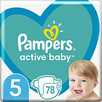 Подгузники Pampers Active Baby Размер 5 Junior Extra Sleep 78 штук 11-16 кг