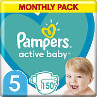 Подгузники Pampers Active Baby Размер 5 Junior Extra Sleep 150 штук Maxi 11-16 кг