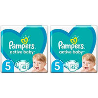 Набор Подгузников Pampers Active Baby Размер 5 Junior Extra Sleep 84 штуки 11-16 кг