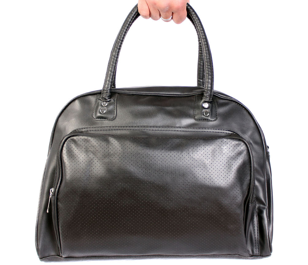 Дорожня сумка зі штучної шкіри 30302 чорна, фото 1