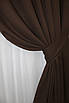 Комплект (2шт. 1х2,5м.) штор із тканини мікровелюр Petek. Колір венге. Код 748ш 39-600, фото 4