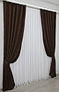 Комплект (2шт. 1х2,5м.) штор із тканини мікровелюр Petek. Колір венге. Код 748ш 39-600, фото 3