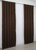 Комплект (2шт. 1х2,5м.) штор із тканини мікровелюр Petek. Колір венге. Код 748ш 39-600, фото 5