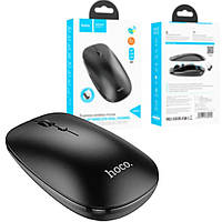 Компьютерная мышь безпроводная портативная стильная Hoco GM15 Art dual-mode business wireless mouse Black