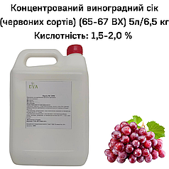 Концентрований виноградний сік (червоних сортів) (65-67 ВХ) каністра 5л/6,5 кг